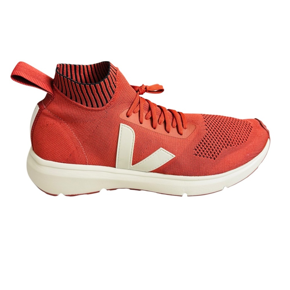 VEJA Knit Sock Sneakers Men’s US 12 EU 45 Coral Red Cream Colorblock Athletic